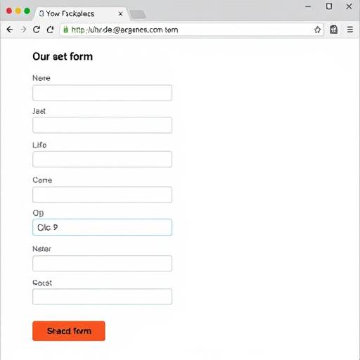 Example of a web form with properly labeled form fields for clarity
